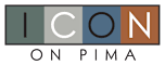The image shows a logo with the text "ICON ON PIMA".